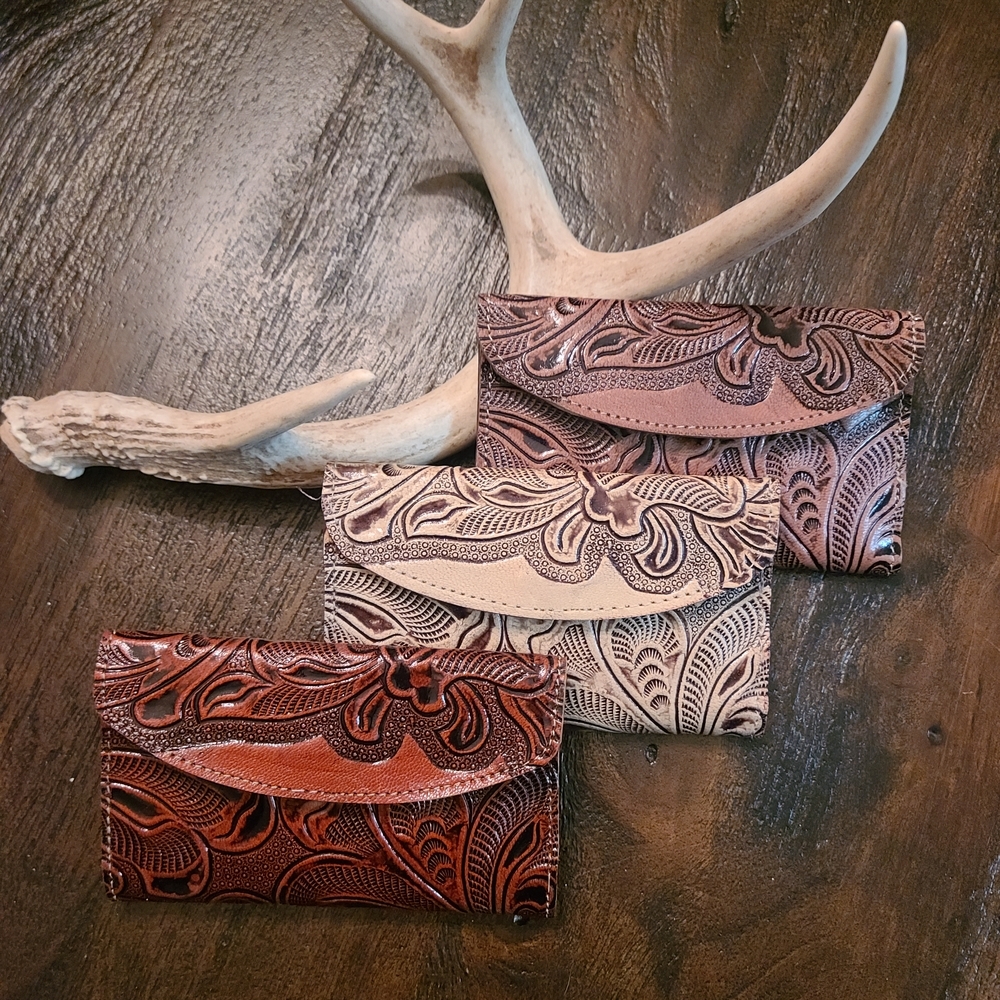 Medium Leather Tooled Wallet